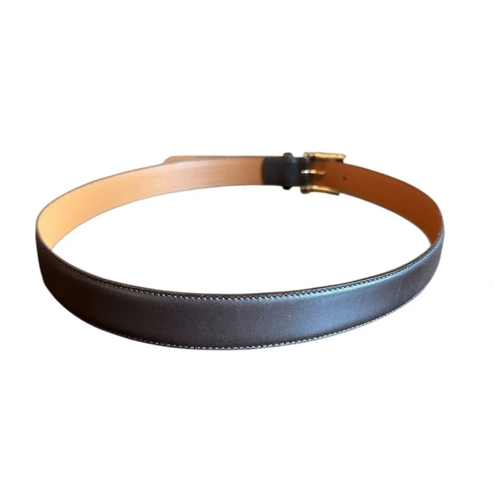 Coach Brown Leather Belt with Gold Buckle 36”